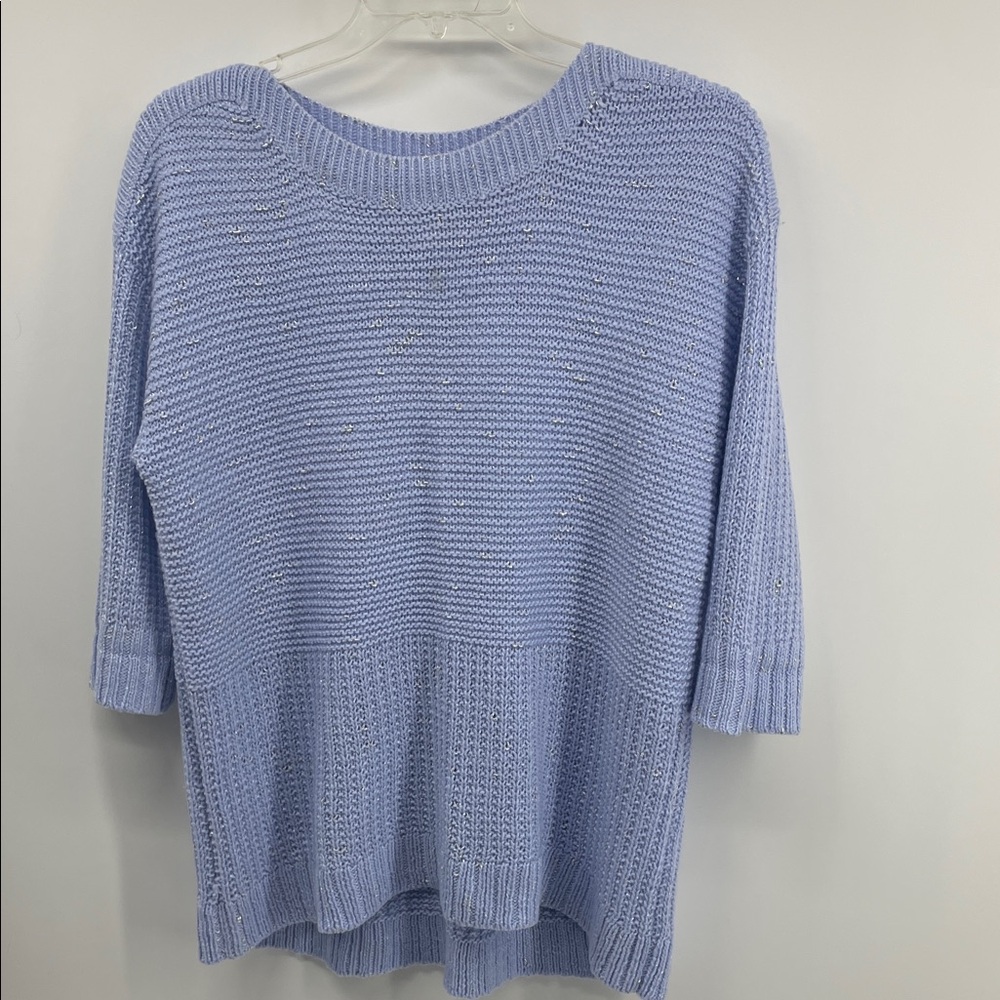 Chico's Soft Periwinkle Crew Neck Sweater